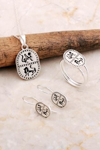 Özgürlüğün Ruhu Sembolü Elişi Gümüş Set 2819