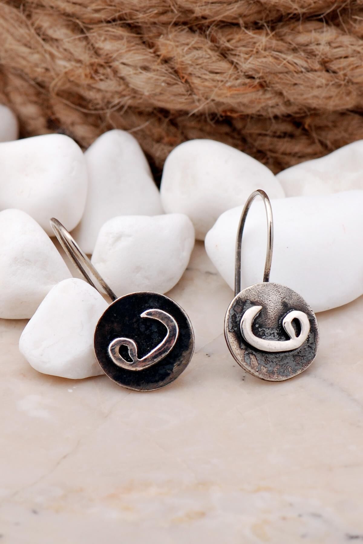 Vavlı Elişi Gümüş Küpe 5644