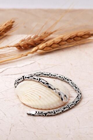 Kral Zincir Elişi 4 Mm-22.5 Cm 925 Ayar Gümüş Erkek Bileklik 4841