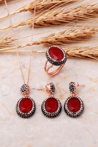 Lal Rose Gümüş Set 2539