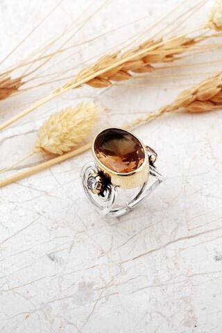 Renk Değiştiren Sultan Taşlı Elişi 925 Ayar Gümüş Set 2858