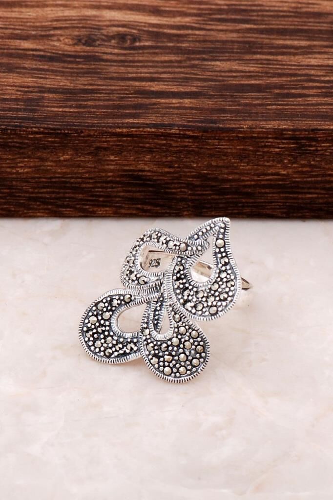 Markazit Taşlı Modern Gümüş Yüzük 643