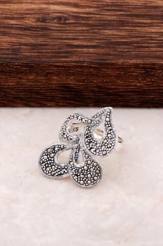 Markazit Taşlı Modern Gümüş Yüzük 643