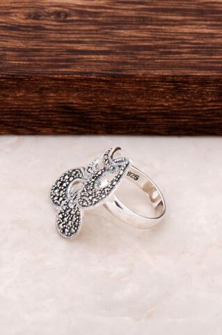 Markazit Taşlı Modern Gümüş Yüzük 643