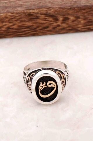 Vavlı Tasarım El yapımı Gümüş Erkek Yüzük 485