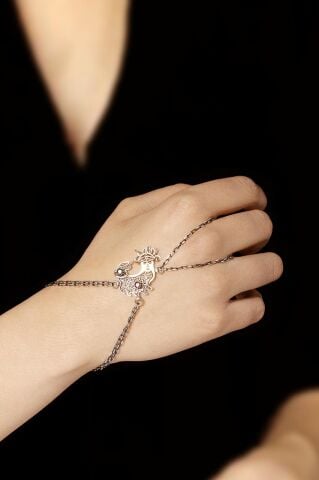 Telkari İşlemeli Şahmeran Yüzüklü Bileklik 08