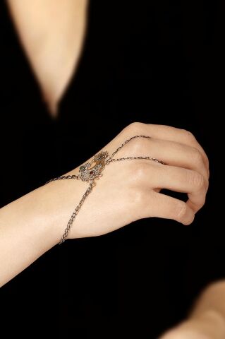 Telkari İşlemeli Şahmeran Yüzüklü Bileklik 08