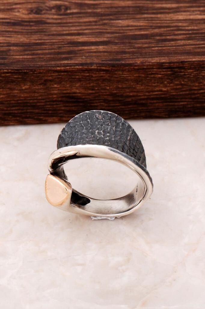 Çekiç Dövme El Yapımı Gümüş Yüzük 843