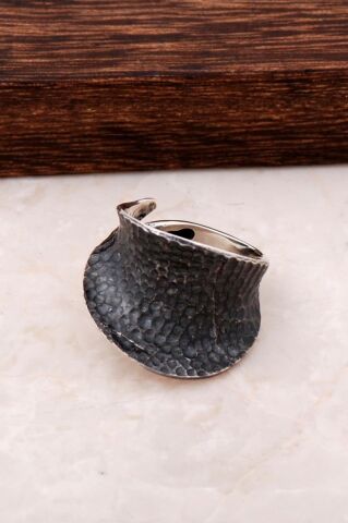 Çekiç Dövme El Yapımı Gümüş Yüzük 843