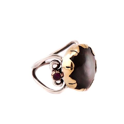 SEDEF TAŞLI TASARIM GÜMÜŞ YÜZÜK 1237