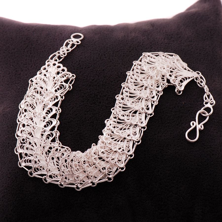 DENİZ KABUĞU TELKARİ GÜMÜŞ BİLEKLİK 1220