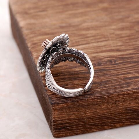 Laleli Telkari İşlemeli Gümüş Yüzük 2504