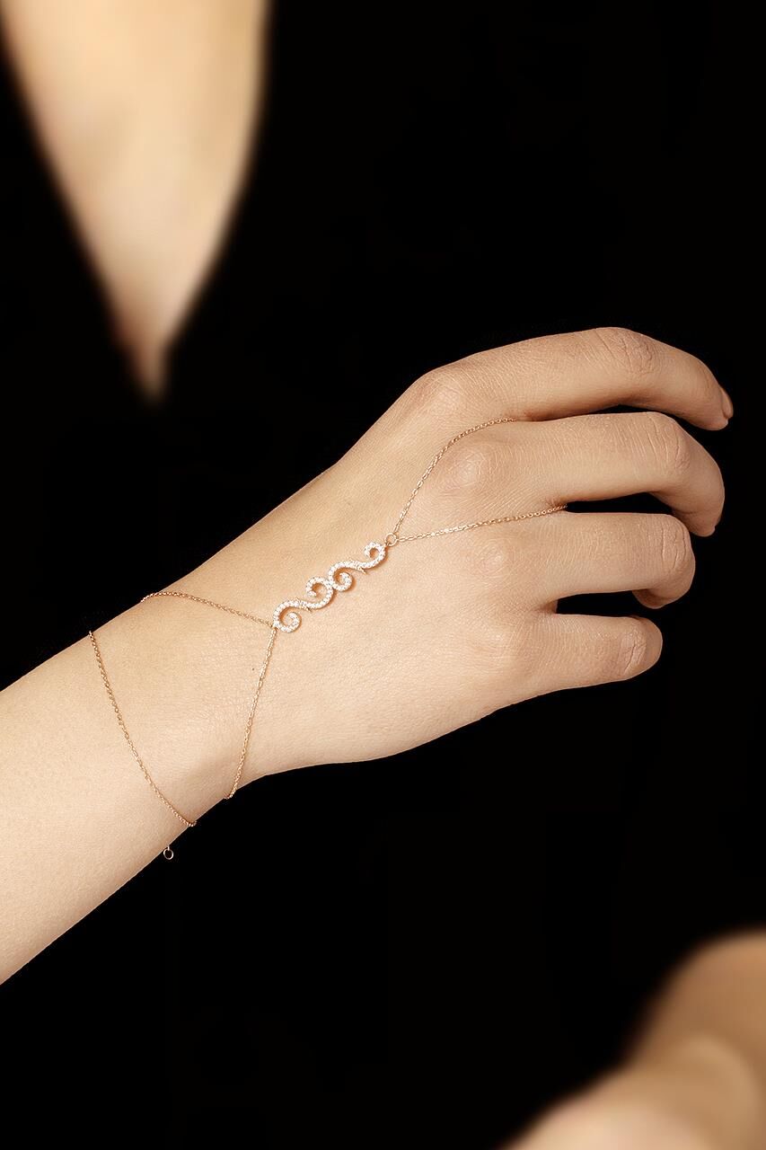 Rose Gümüş Şahmeran Yüzüklü Bileklik 15