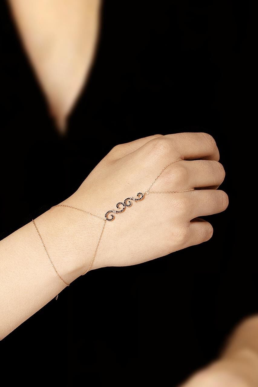 Rose Gümüş Şahmeran Yüzüklü Bileklik 16