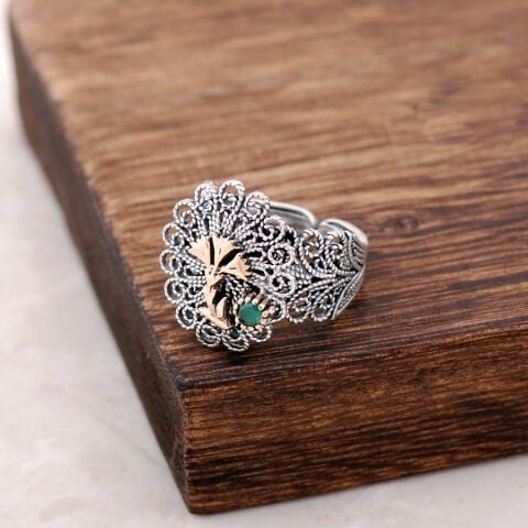 Karanfilli Telkari İşlemeli Gümüş Yüzük 2506