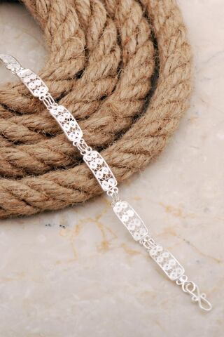 Midyat Telkari Sanatı İşlemeli Elişi Gümüş Bileklik 4670