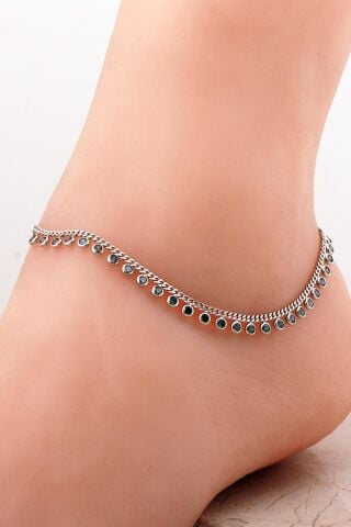 Mistik Topaz Taşlı Gümüş Halhal 235