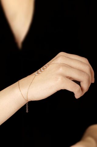 Rose Gümüş Başak Şahmeran Yüzüklü Bileklik 20