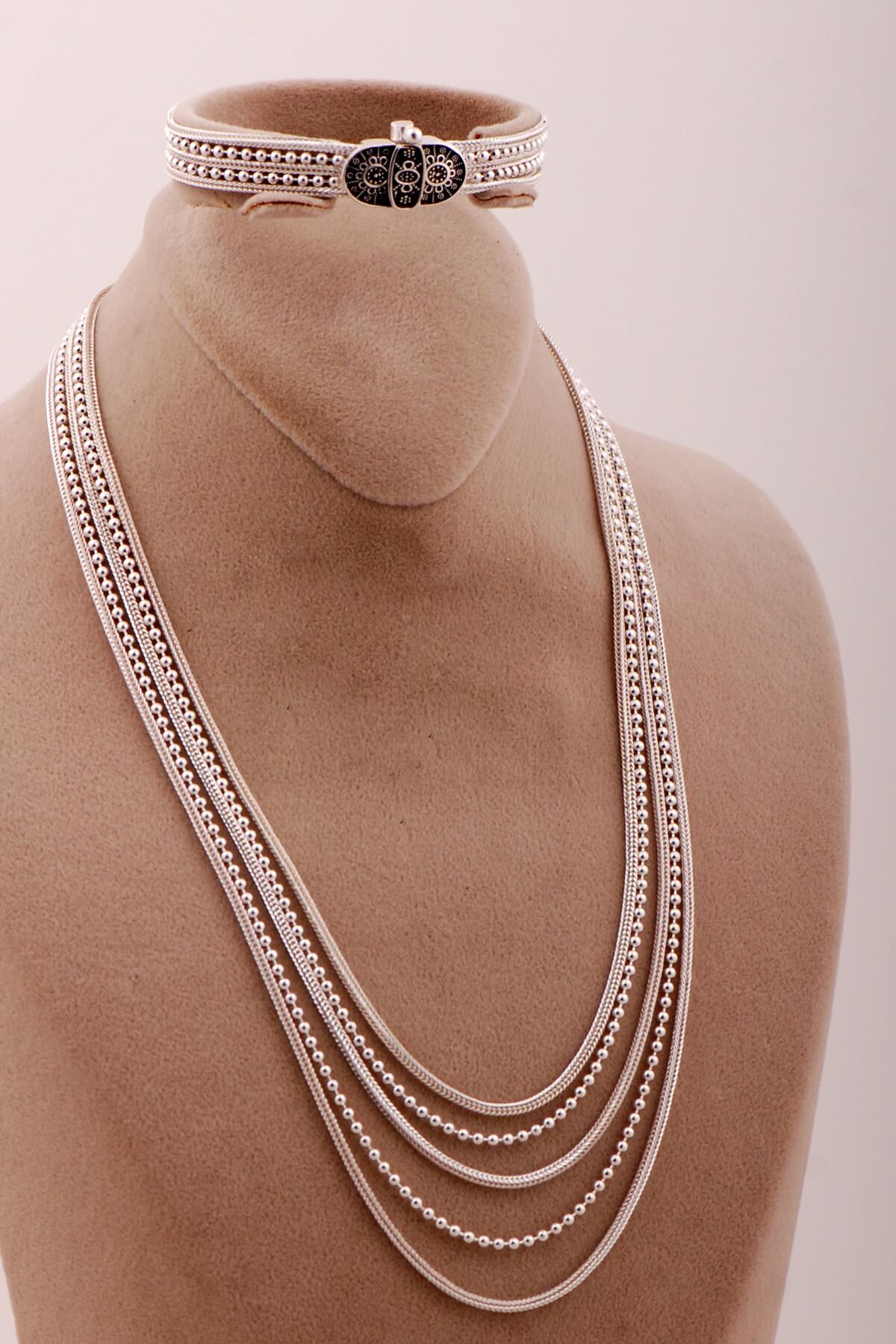 Mardin Güneşi Toplu Hasır Örgü Tasarım 925 Ayar Gümüş Set 2716