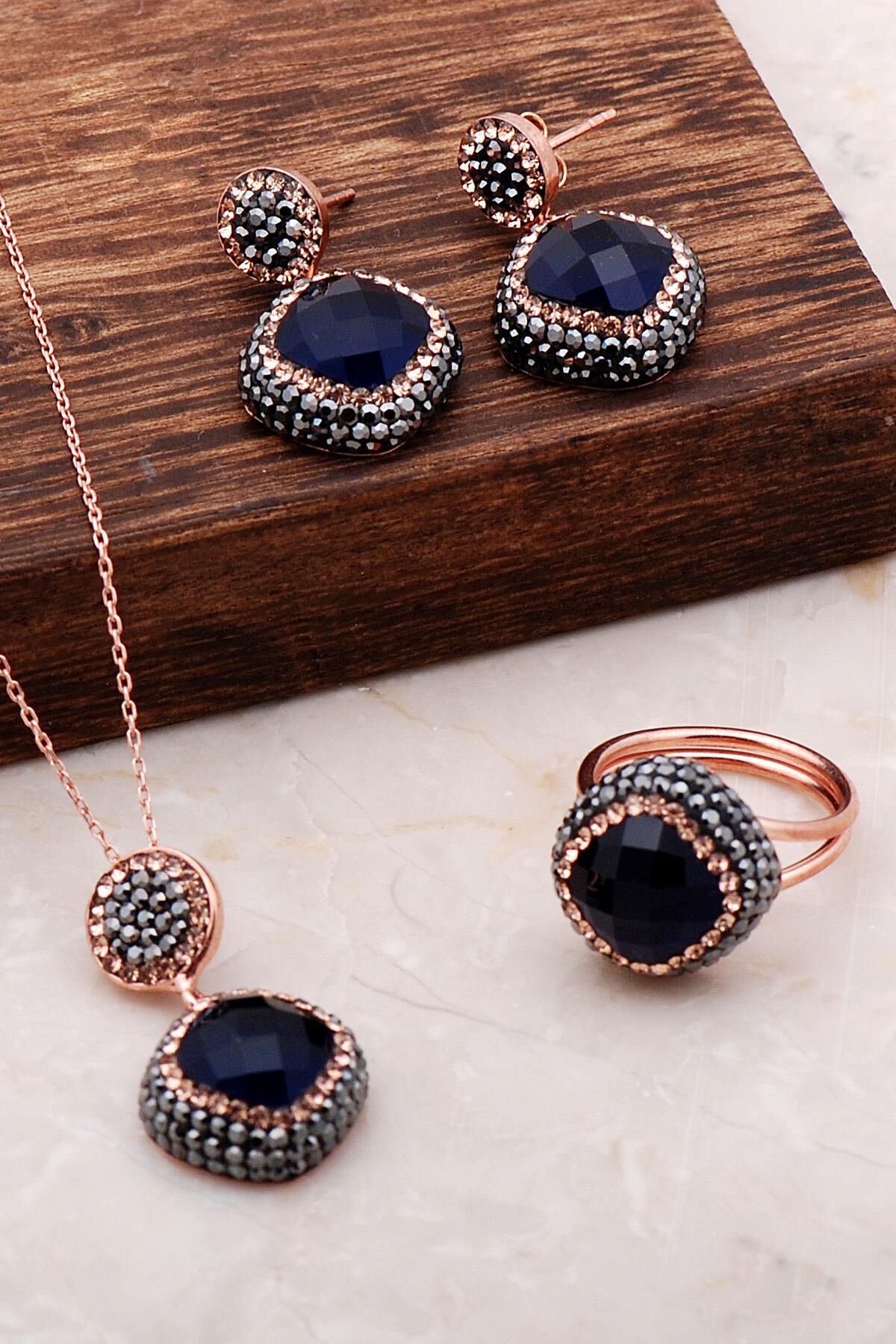 Safir Rose Gümüş Set 2063