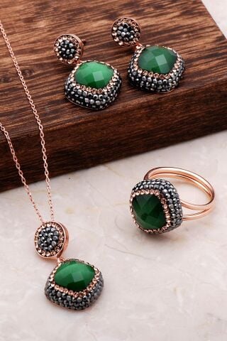 Opal Rose Gümüş Set 2067