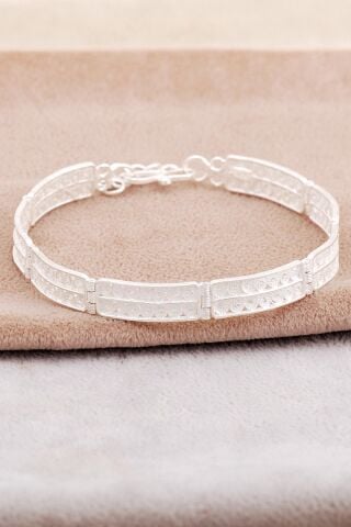 Midyat Telkari Sanatı İşlemeli Elişi Gümüş Bileklik 4681