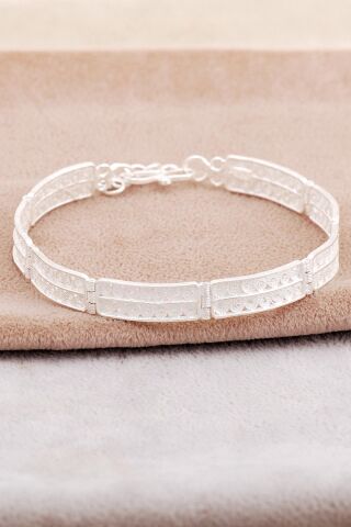 Midyat Telkari Sanatı İşlemeli Elişi Gümüş Bileklik 4681