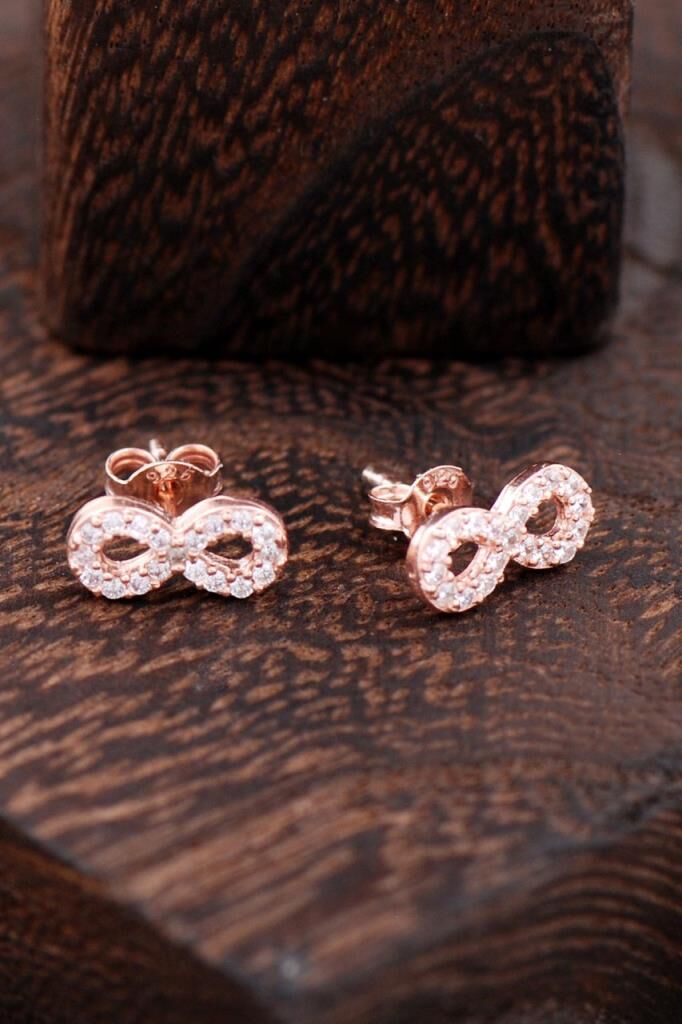 Sonsuzluk Rose Gümüş Küpe 2380
