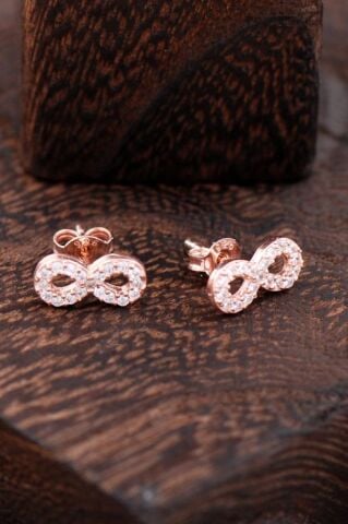 Sonsuzluk Rose Gümüş Küpe 2380