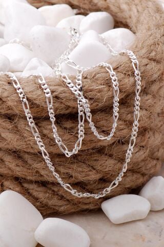 Figaro 2 mm 50 cm Gümüş Erkek Zincir Kolye 7684