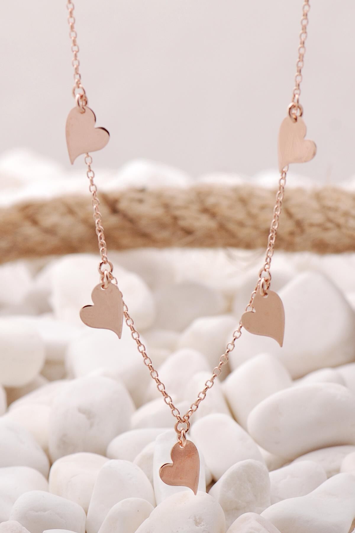 Kalpli Rose Gümüş Kolye 7462