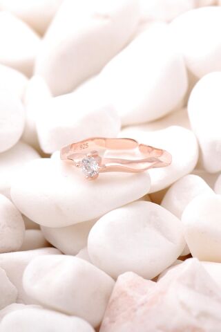 Tektaş Rose Gümüş İnce Yüzük 3508