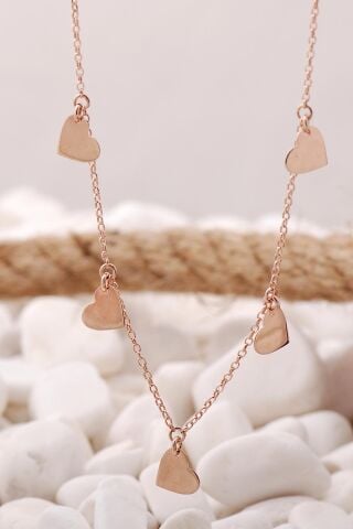 Kalpli Rose Gümüş Kolye 7463