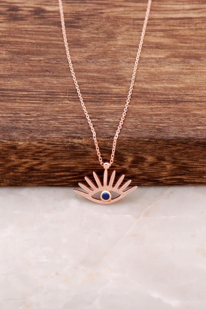 Göz Tasarım Rose Gümüş Kolye 4108