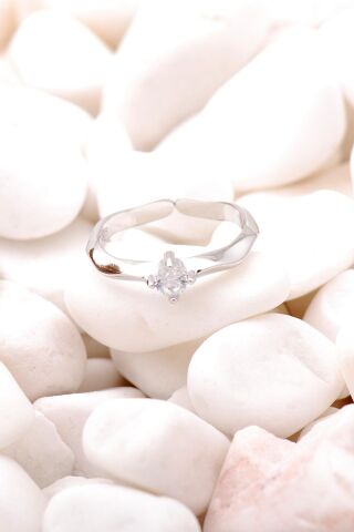 Tektaş Rodyumlu Gümüş İnce Yüzük 3508