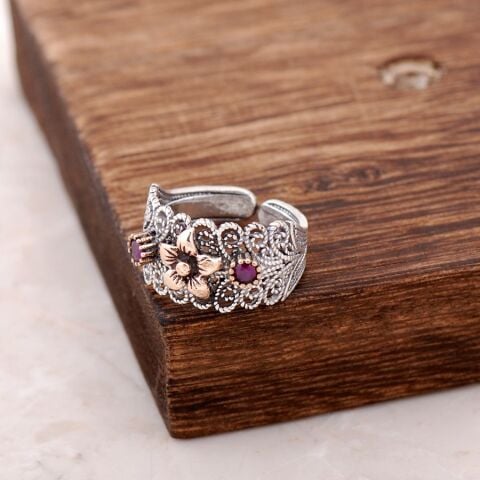 Telkari İşlemeli Tasarım Gümüş Yüzük 2517