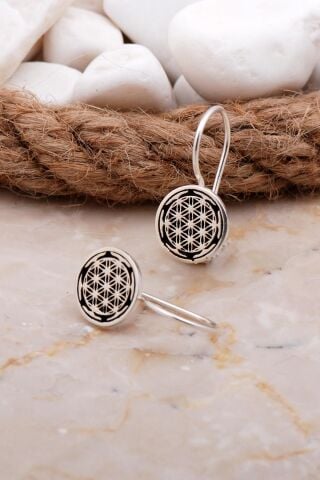 Yaşam Çiçeği Elişi Gümüş Küpe 5928