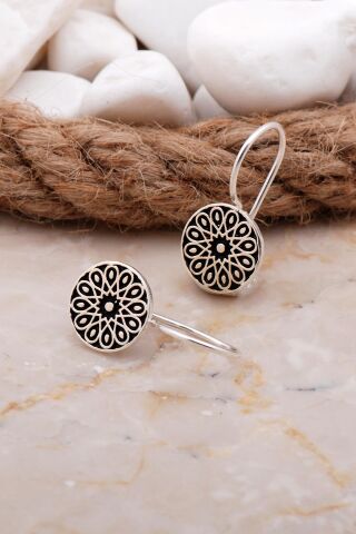 Anadolu Motifli Elişi Gümüş Küpe 5929