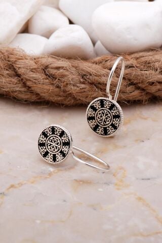 Anadolu Motifli Elişi Gümüş Küpe 5932