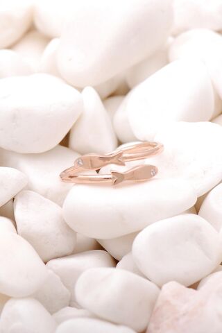 Balık Tasarım Rose Gümüş Yüzük 3511