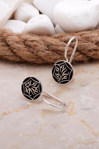 Laleli Elişi Gümüş Küpe 5934