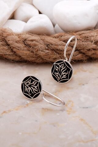 Laleli Elişi Gümüş Küpe 5934