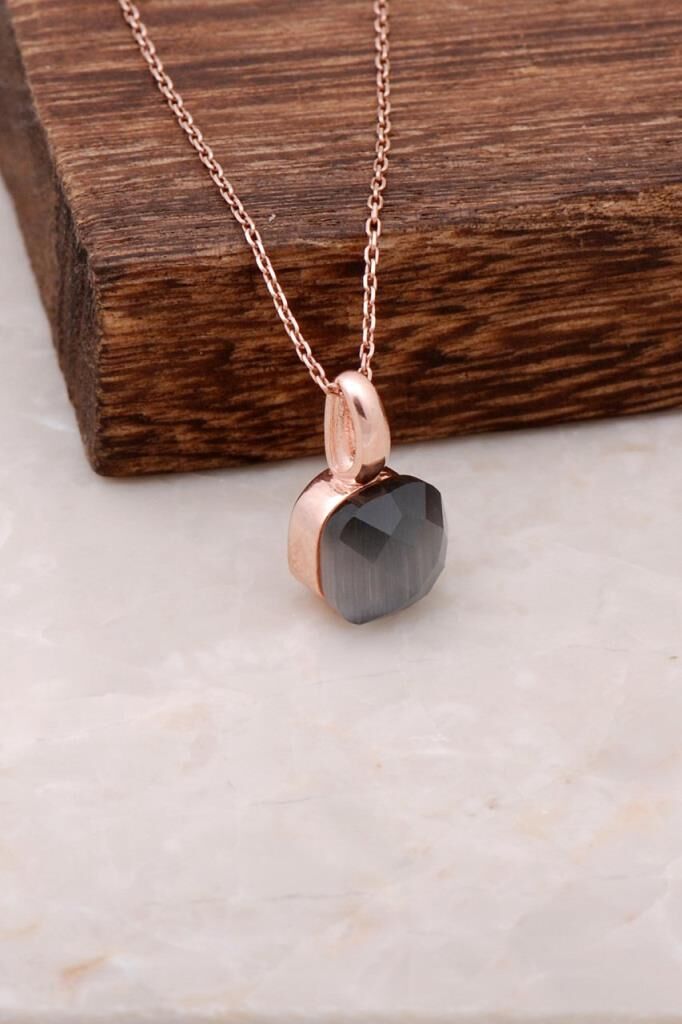 Sedef Taşlı Rose Gümüş Kolye 1560