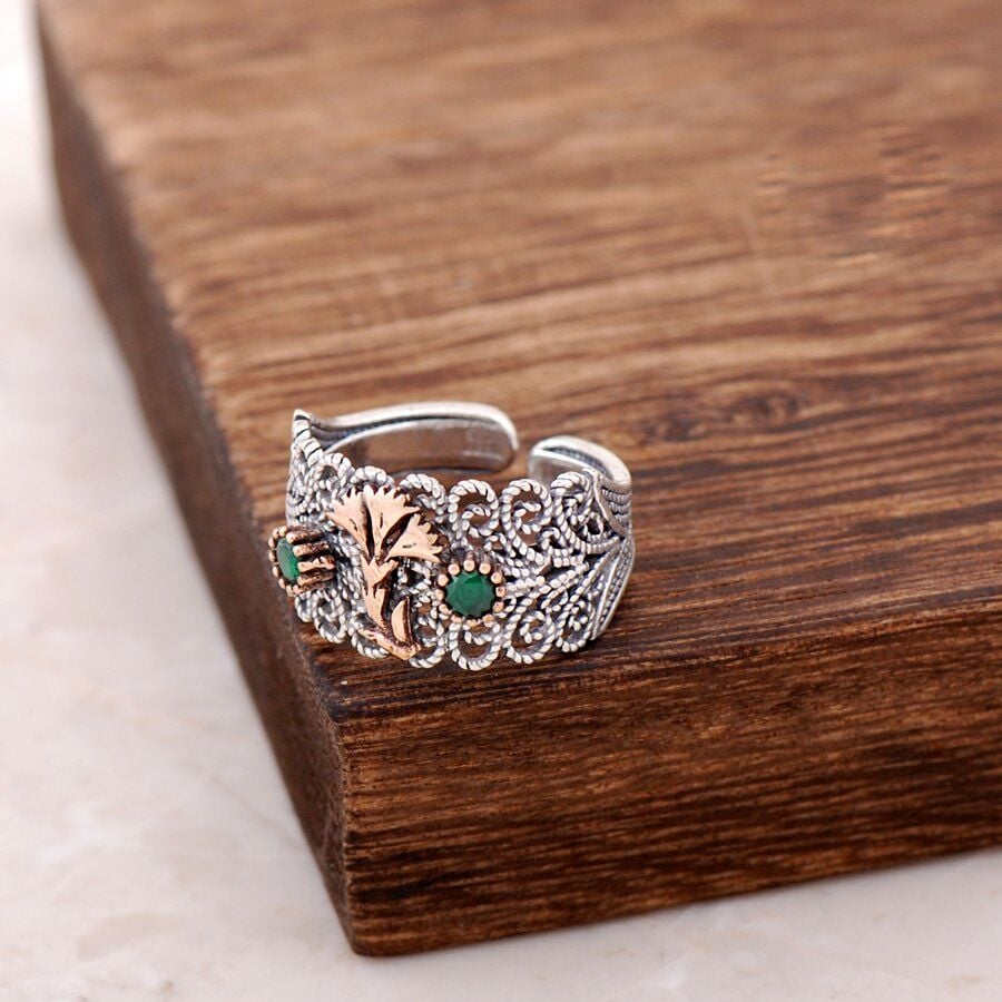 Telkari İşlemeli Gümüş Yüzük 2521