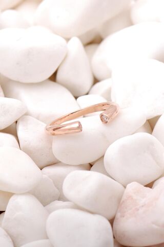 Çift Başlı Tasarım Rose Gümüş Yüzük 3512