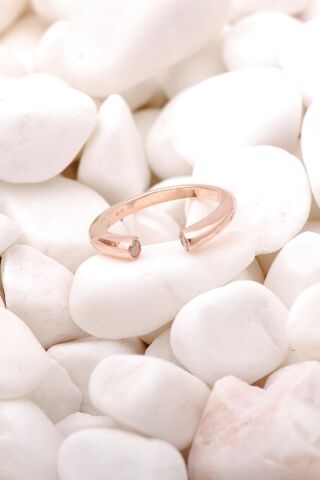 Çift Başlı Tasarım Rose Gümüş Yüzük 3512