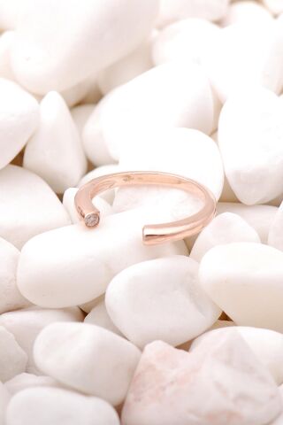 Çift Başlı Tasarım Rose Gümüş Yüzük 3512