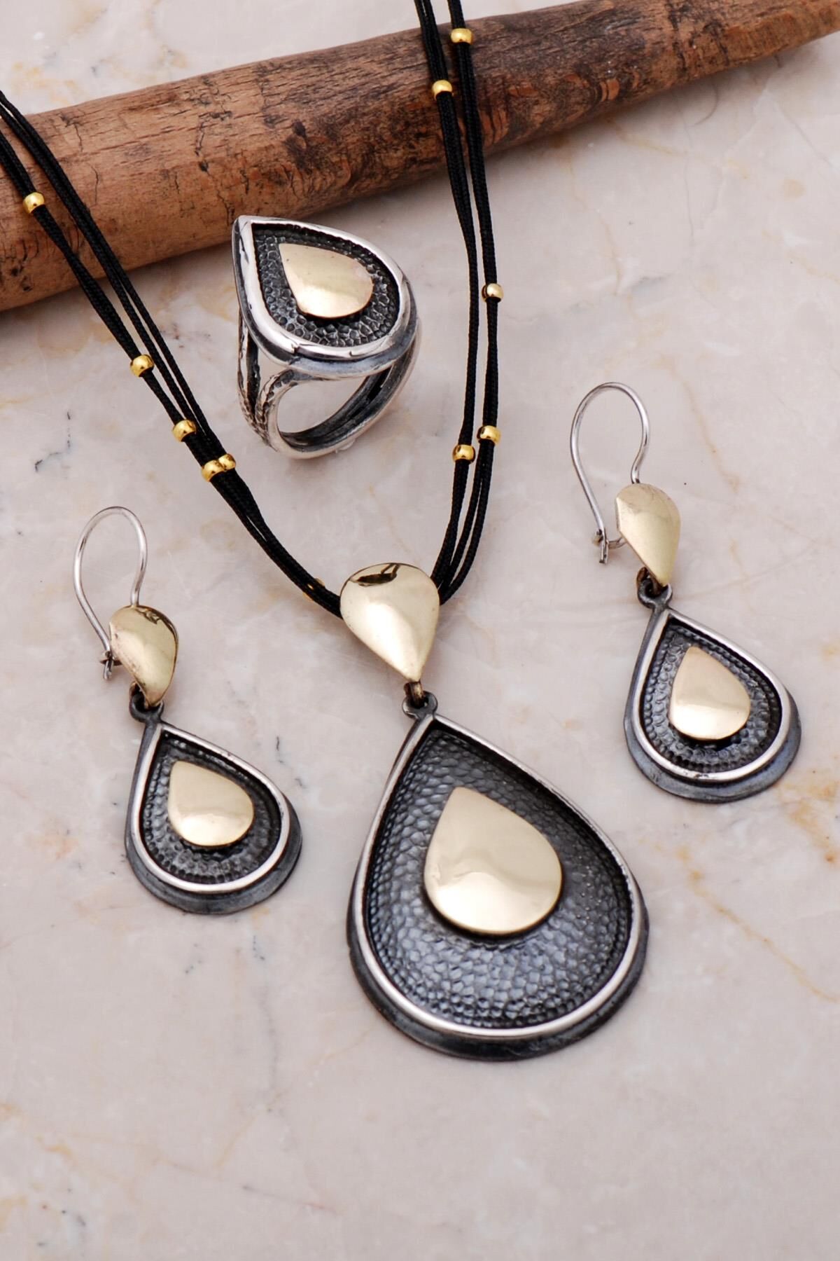 Dövme Elişi Tasarım Gümüş Set 2161