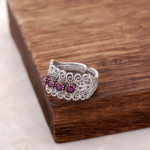 Telkari İşlemeli Gümüş Yüzük 2523