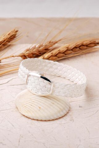 Sepet Örgü Hasır 925 Ayar Gümüş Bilezik 4853